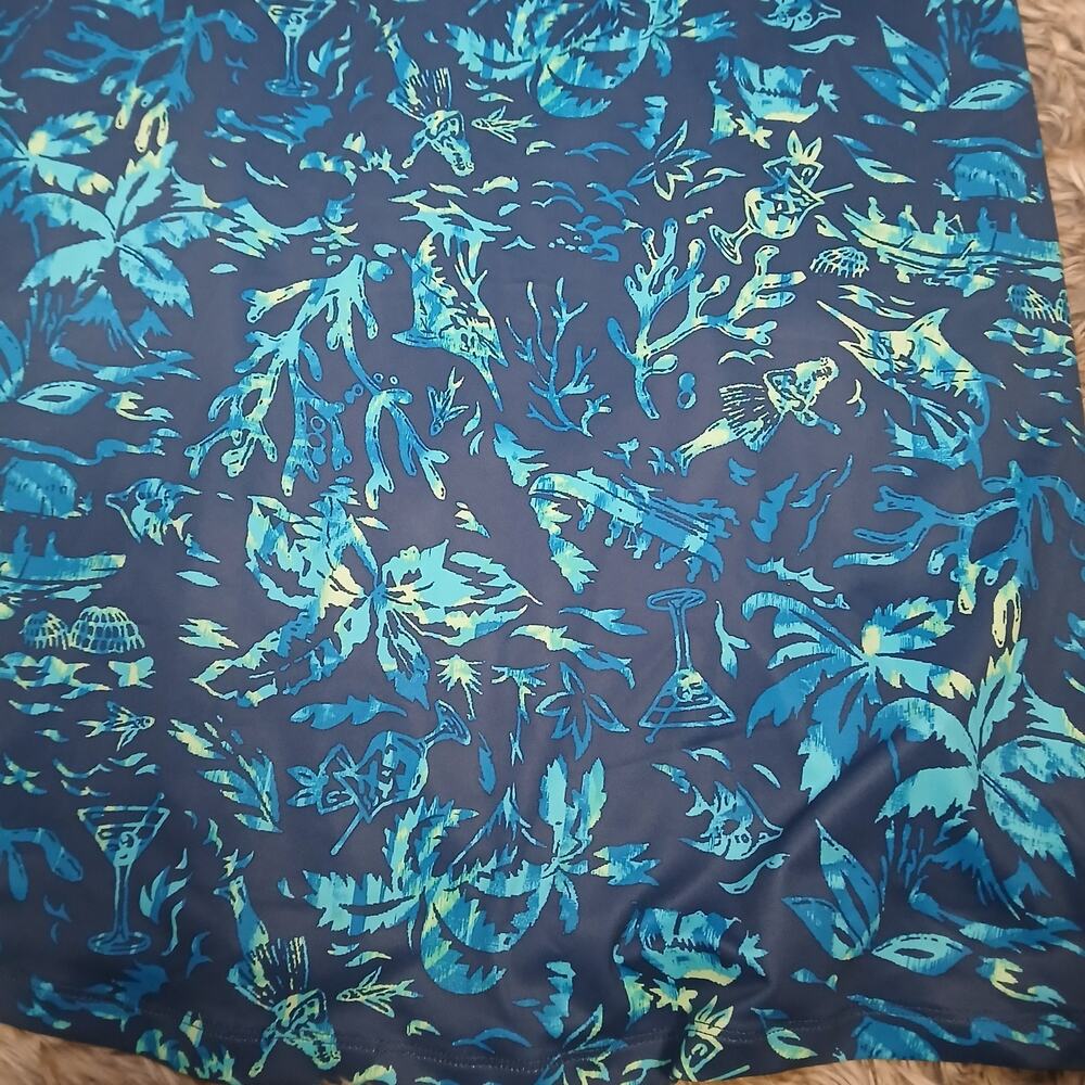 Columbia Active Freezer III Women’s Dress Large Blue Tropical Print Activewear - Picture 2 of 8